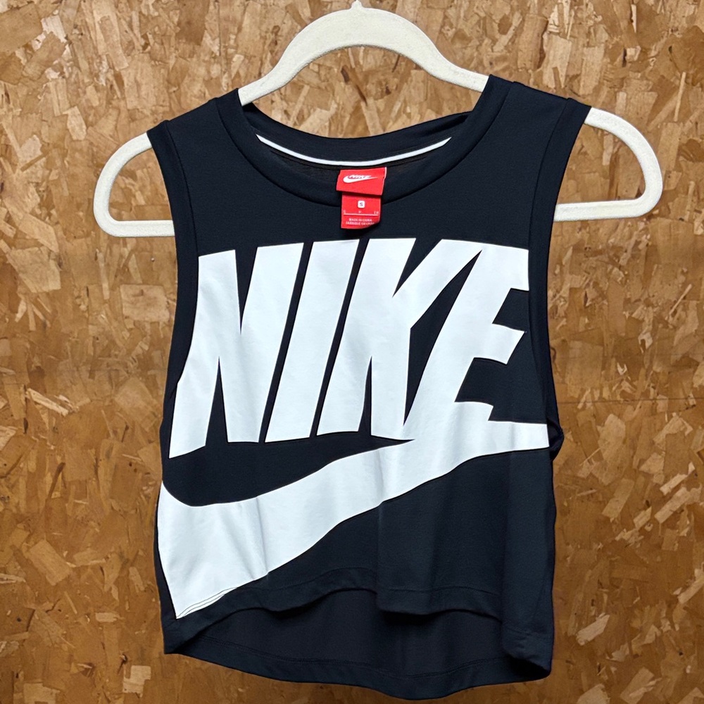 Nike Black and White Logo Crop Top